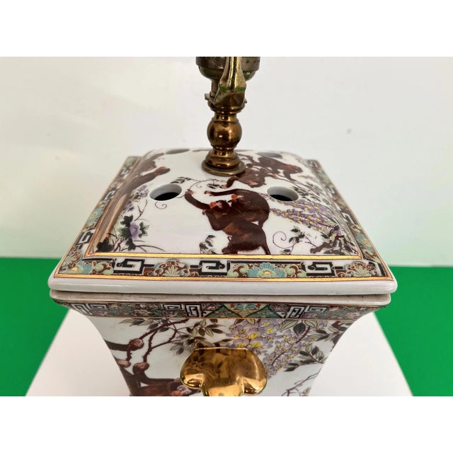 Mid Century Monkeys Jar Lamp & Shade For Sale - Image 15 of 18