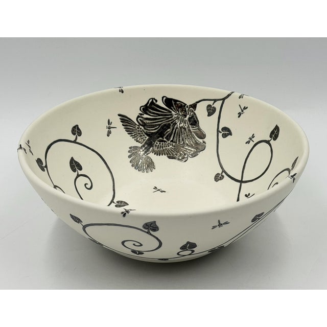 Contemporary 1980s Emilia Castillo Taxco, Pure Silver & Porcelain Hummingbird Serving Bowl For Sale - Image 3 of 18