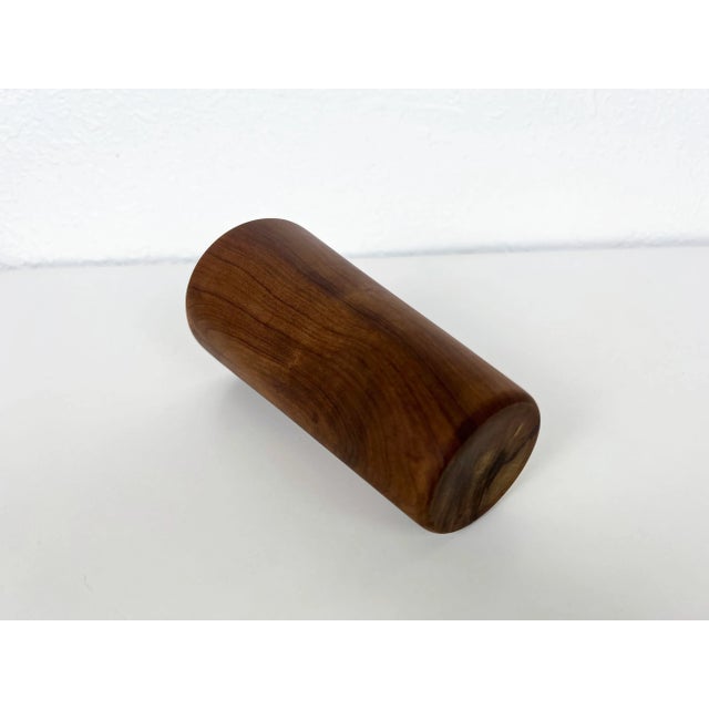 Vintage Hand-Turned Solid Teak Wood Cup For Sale - Image 10 of 12
