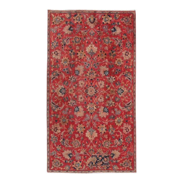 Pasargad Home Vintage Hamadan Red Wool Area Rug, 4' 3'' X 8'10'' For Sale