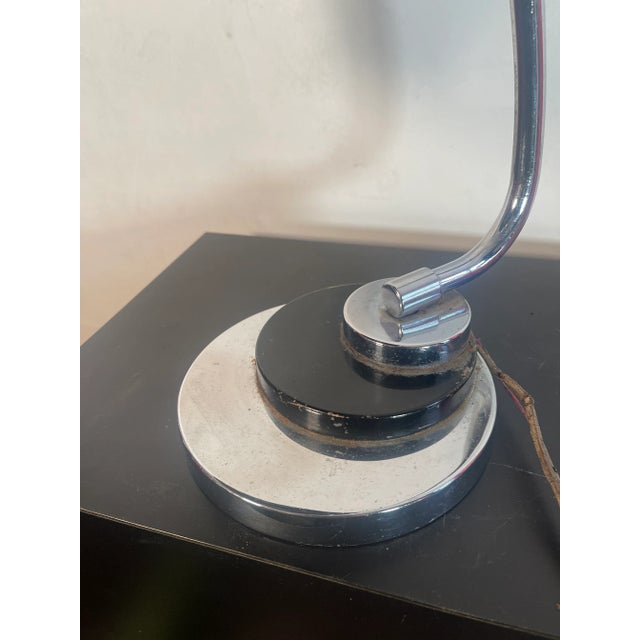 Art Deco Chrome & Black Desk Lamp 1920s For Sale - Image 9 of 9