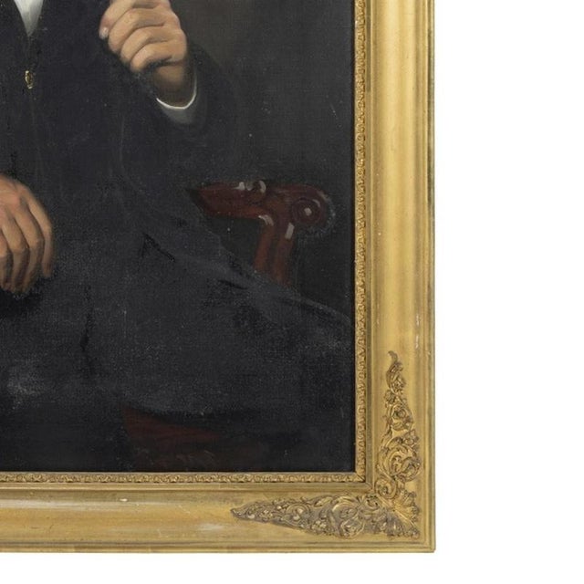 J. Stewart, Portrait of a Gentleman, Oil on Canvas For Sale - Image 5 of 6