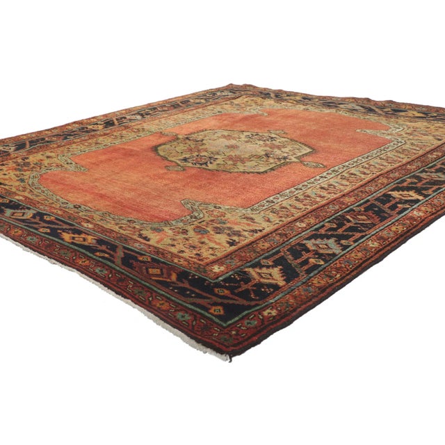 Textile Antique Persian Bakhaish Rug - 05'07 x 06'01 For Sale - Image 7 of 10