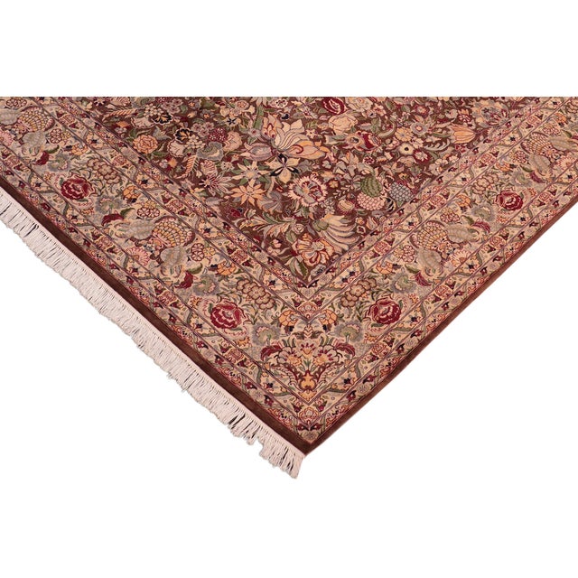 Shabby Chic Intricate Shabby Chic 1990's Pak-Persian Brown/Beige Wool Rug - 8'2'' X 10'6'' For Sale - Image 3 of 9