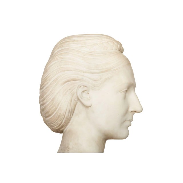 English Antique Marble Bust “Lady Layard” by John Warrington Wood Ca. 1870 For Sale - Image 10 of 12