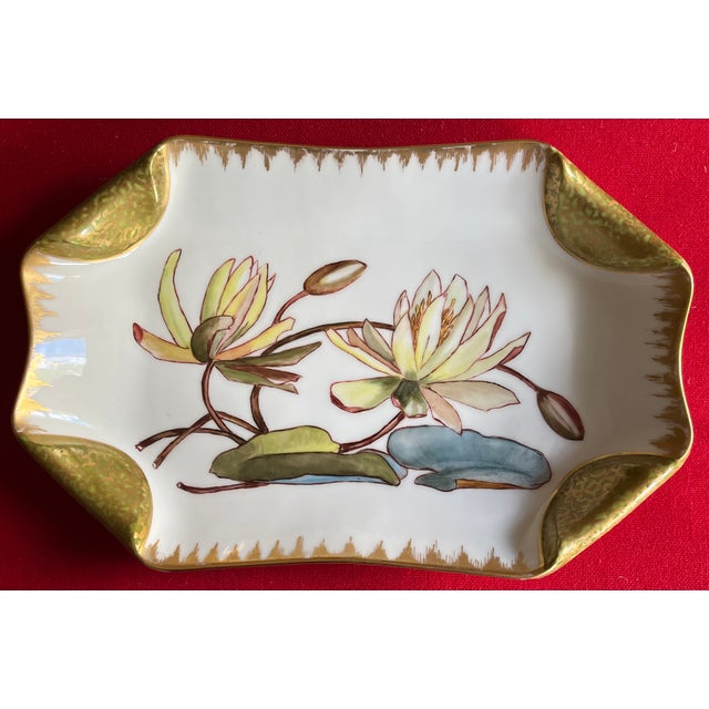 Antique 19th Century French Limoges Haviland & Company Porcelain Aesthetic Movement Platter With Hand Painted Water Lilies Circa 1880 For Sale In New York - Image 6 of 8
