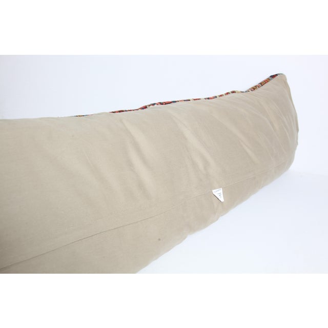 Handwoven Decorative Throw Rug Cushion – Antique Tribal Lumbar Cover -16'' X 48'' For Sale - Image 10 of 10