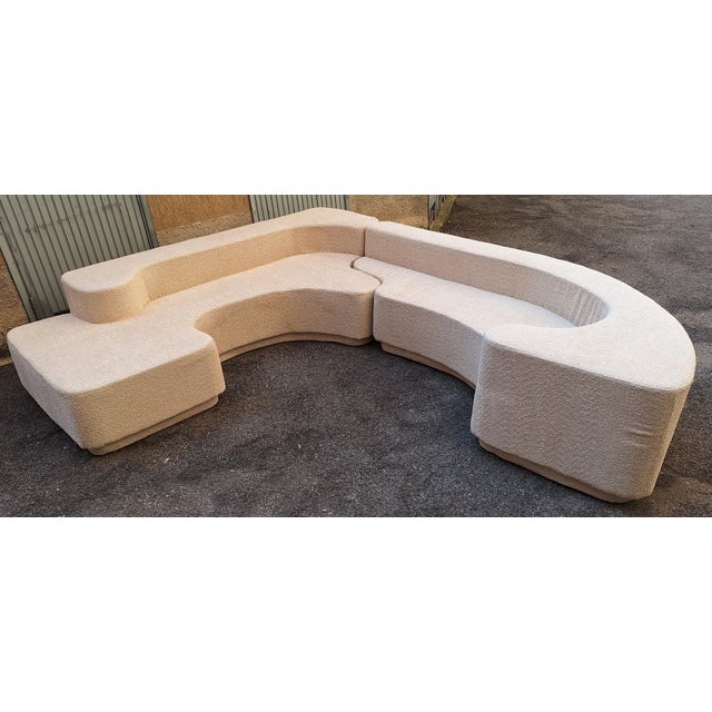 Vintage Lara Sofa in White Bouclé by Roberto Pamio for Stilwood, 1970s For Sale - Image 6 of 9