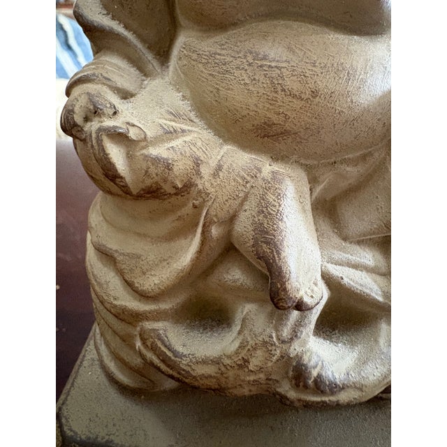 Vintage Chinoiserie Laughing Buddha Bookends For Sale - Image 10 of 11