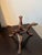 Folk Art Exceptional 1930s Hand‑Carved Rosewood Snake Tripod Stand W/Bone Inlay For Sale - Image 3 of 5