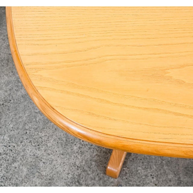 1960s Mid Century Modern Dining Table Rectangular Rounded Blonde Mahogany Vintage MCM For Sale In Sacramento - Image 6 of 12