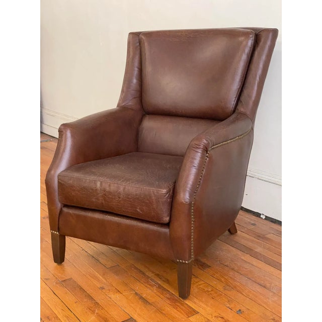 Timothy Oulton Lumbar “Cigar Leather” Chair For Sale - Image 13 of 13