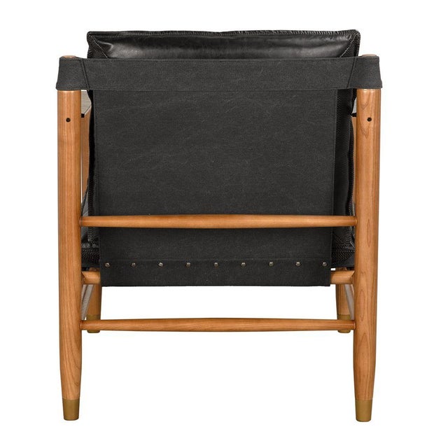 Noir NOIR Luther Chair, Ebony Black Leather For Sale - Image 4 of 7