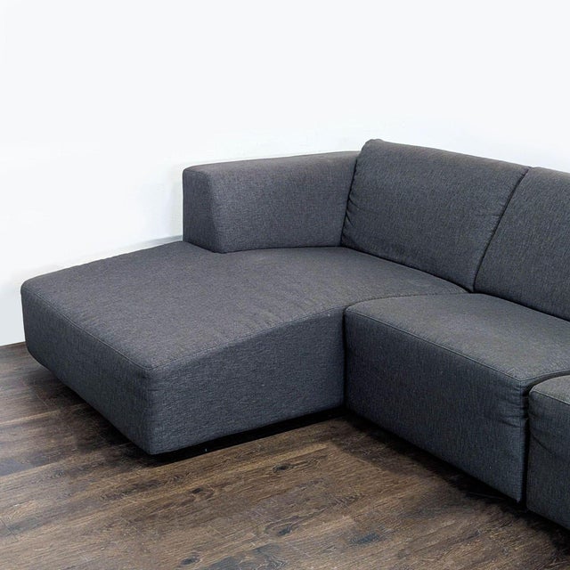 2010s Eq3 Morten Dark Grey 4-Seat Sectional Sofa With Left Chaise For Sale - Image 5 of 8