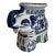 Vintage Bombay Company Blue and White Elephant Garden Stool For Sale