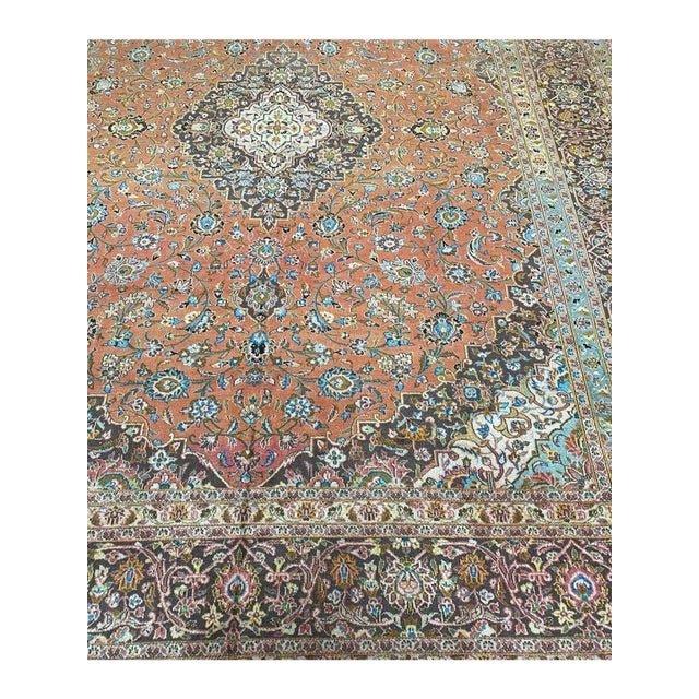 Textile 10x13 1960s Persian Kashan Area Rug - 107634 For Sale - Image 7 of 13