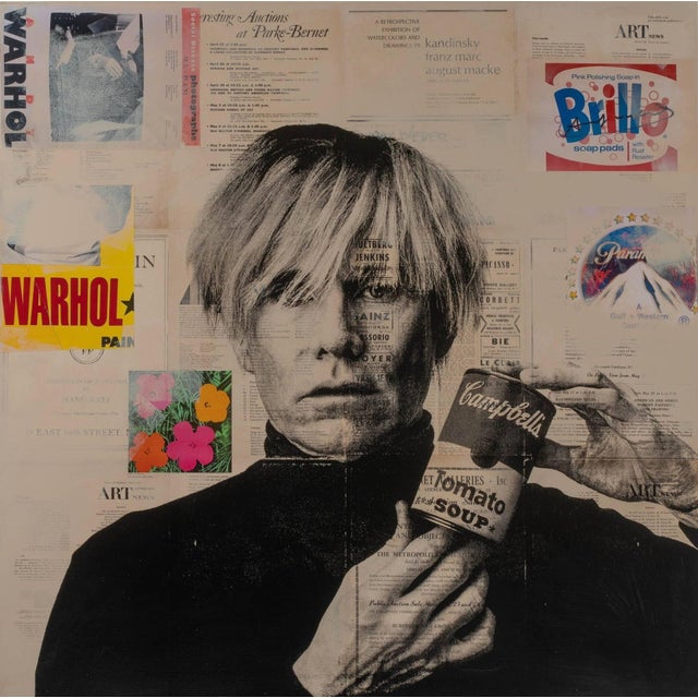 Andy Warhol Portrait Painting by Dane Shue For Sale