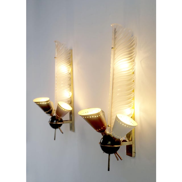 1950s Large Vintage Wall Lights from Kobis and Lorence, 1950s, Set of 2 For Sale - Image 5 of 11