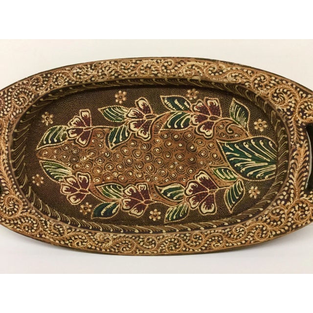 Farmhouse Hand Painted Wooden Trinket Plate For Sale - Image 3 of 11