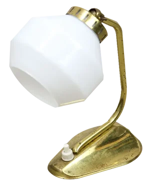 Mid-Century Italian Brass and Opaline Table Lamp