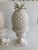 Italian Blanc Glazed Ceramic Pineapples in Urns - A Pair For Sale - Image 4 of 12
