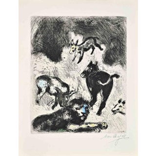 Marc Chagall, The Lion Grown Old, 1952, Etching For Sale