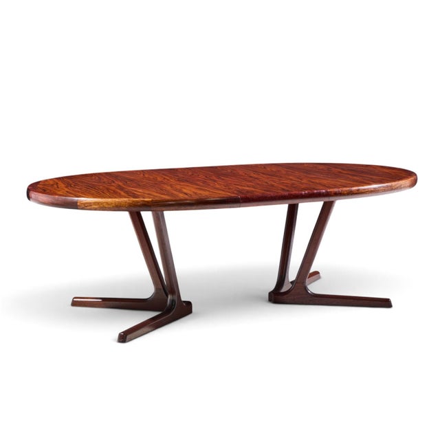 Interform Mid Century Rosewood Expanding Dining Table With 3 Leaves For Sale - Image 9 of 16