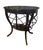 A bespoke L. Rossi side table, from Rossi Antiques in San Francisco, CA. Bent wood strips arranged in an open basketweave...