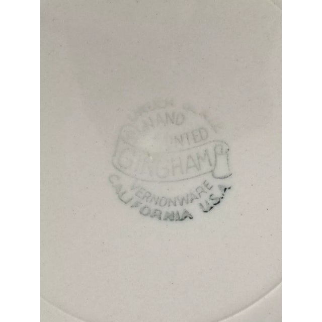 1950s 1950s Metlox "Gingham” Set of 13 Ceramic Rim Soup Bowls For Sale - Image 5 of 5