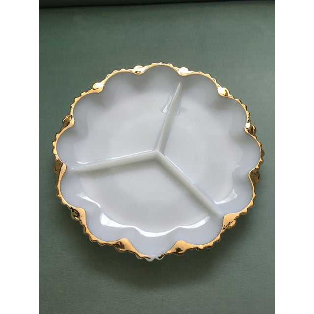 1950s Milk Glass Serving Plate - a Pair For Sale - Image 4 of 12