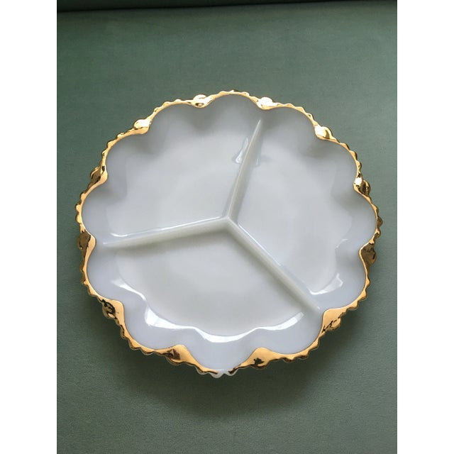 1950s Milk Glass Serving Plates - A Pair For Sale - Image 4 of 12
