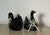 Mid-Century Modern Mid-20th Century Pair Vintage Porcelain Black Swan Figurines Set For Sale - Image 3 of 11