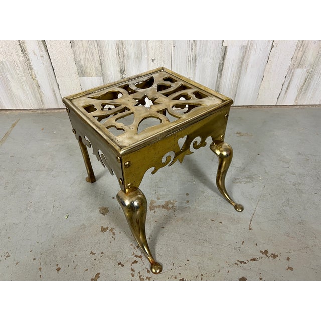 Victorian Antique Brass Fireplace Trivet / Footman For Sale - Image 3 of 12