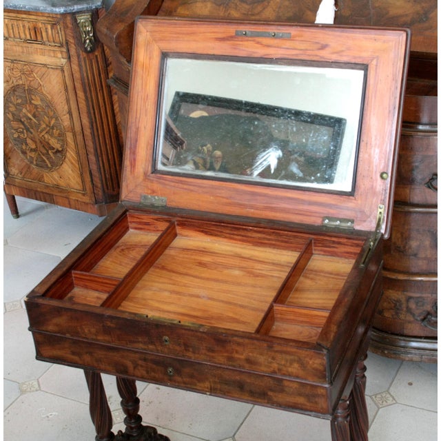 Vintage Classic French Mahogany Sewing Desk For Sale - Image 11 of 18