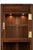 1970s Campaign Vintage Henredon Lighted Oak Corner Display Cabinet With Glass Door For Sale - Image 14 of 14