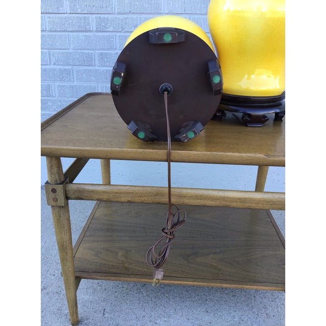 1960s Norman Perry Mid-Century Modern Yellow Table Lamps, Pair For Sale - Image 10 of 12