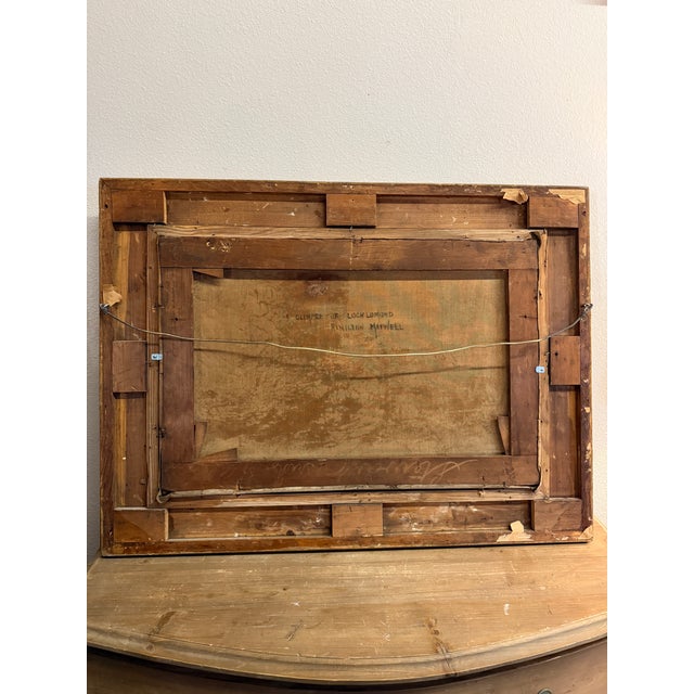 A Glimpse of Lock Lomond by Hamilton Maxwell 1885 Large Landscape Oil Painting For Sale - Image 4 of 12