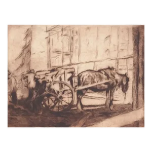 1920s Pal Fried Horse & Cart Etching