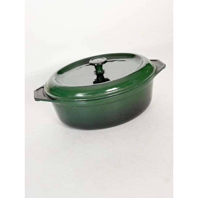 Green Cast Iron Casserole Dish, France, 1970s For Sale - Image 11 of 13