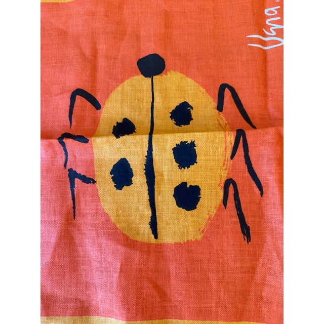 1970s Vera Neumann Linen Tea Towel Calendar, 1972, Ladybug Design For Sale - Image 5 of 9