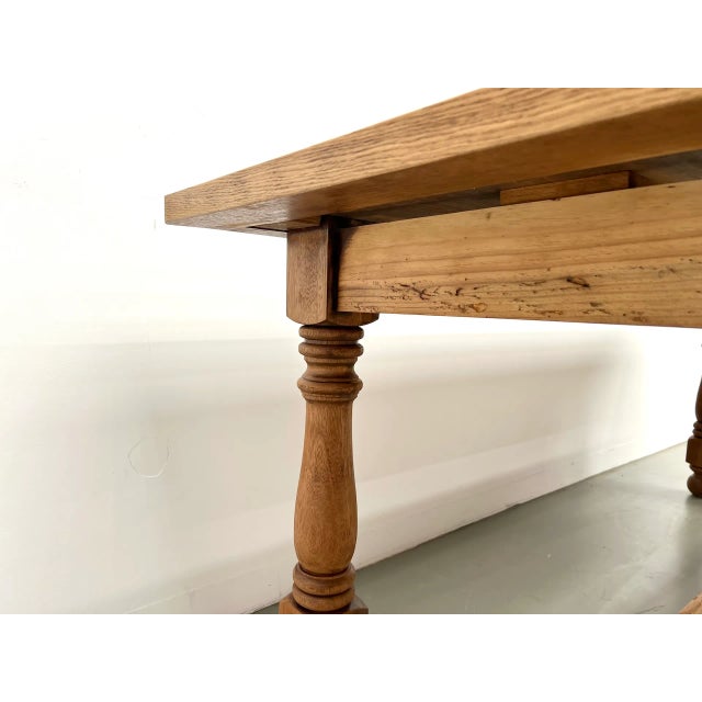 Oak and Cherry Table, 1970s For Sale - Image 10 of 18