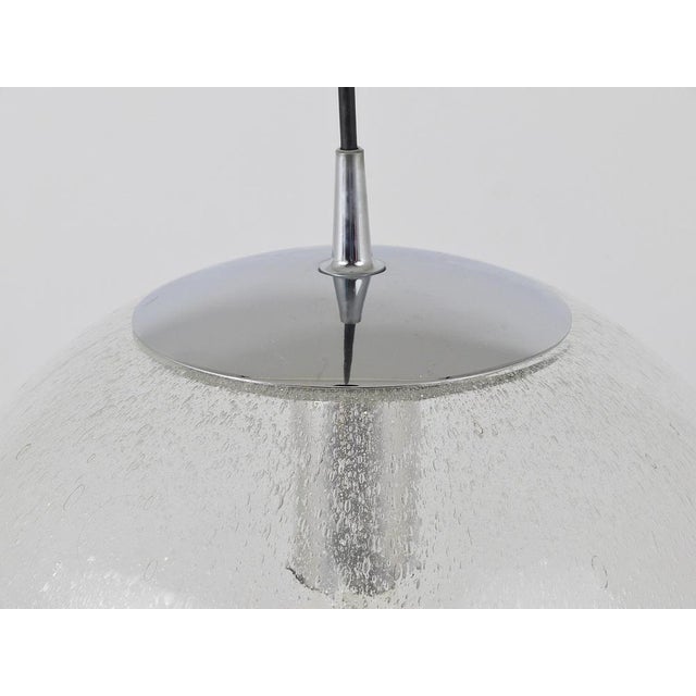 Large Bubble Glass and Chrome Globe Pendant Lamp from Peill & Putzler, Germany, 1970s For Sale - Image 13 of 18