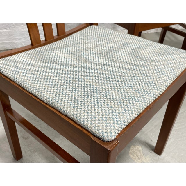 Blue Mid Century Modern Dining Chairs, Made in Denmark, Set of 4 For Sale - Image 8 of 12