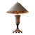 1990s Neoclassical Faux Stone & Bronze Table Lamp For Sale