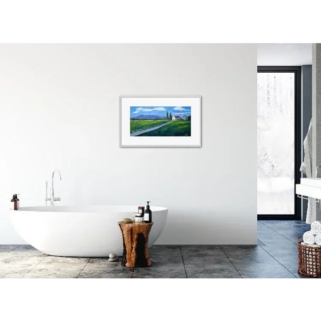 Petaluma Farm - Original Oil Painting 12x24 on canvas panel. Oil Signed: Haas. Unframed. Frames shown are for sample...