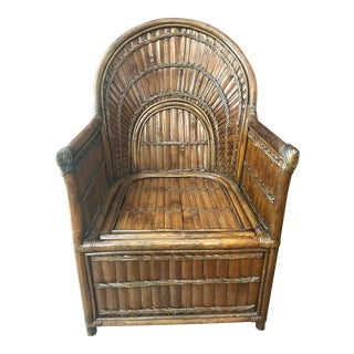 Vintage Split Rattan McGuire Style Sunrise Chair For Sale