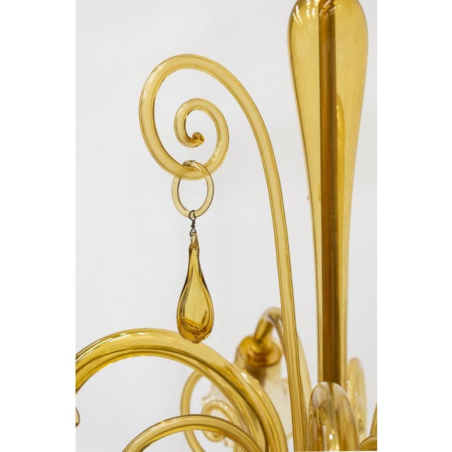 Venetian Murano Blown Glass Chandelier For Sale - Image 12 of 16
