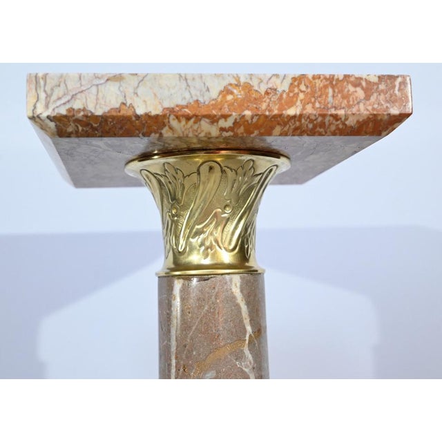 Gray Marble Column with Pivoting Tray, Late 19th Century For Sale - Image 8 of 18