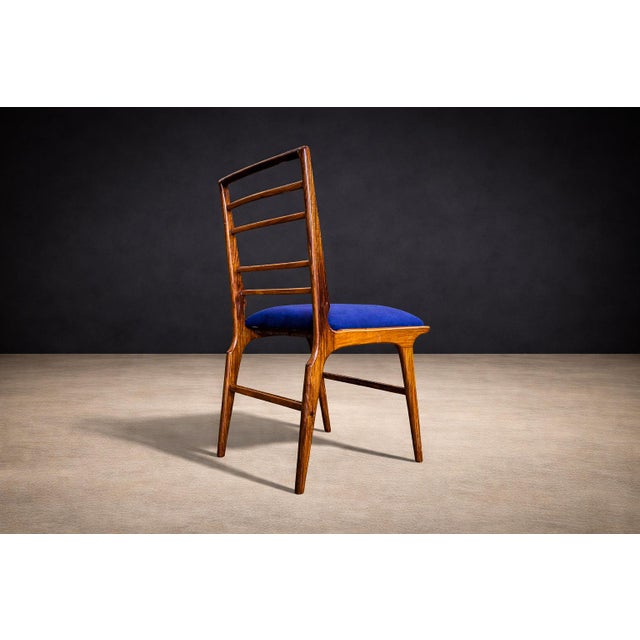 Set of Eight Dining Chairs in Caviuna Wood & Fabric, Giuseppe Scapinelli, 1950s - Lot 685 For Sale - Image 11 of 14