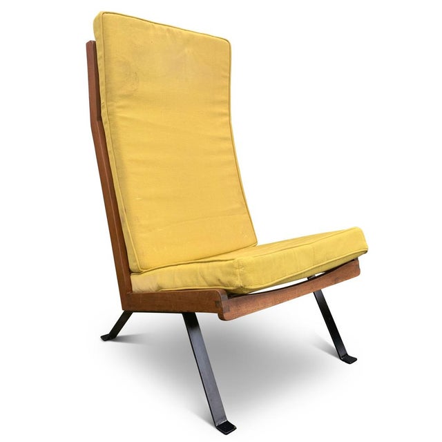 Mid-Century Teak and Ebonised Steel Shell Chairs with Upholstered Cushions in the style of Gerrit Rietveld, 1960s, Set of 2 For Sale - Image 17 of 18